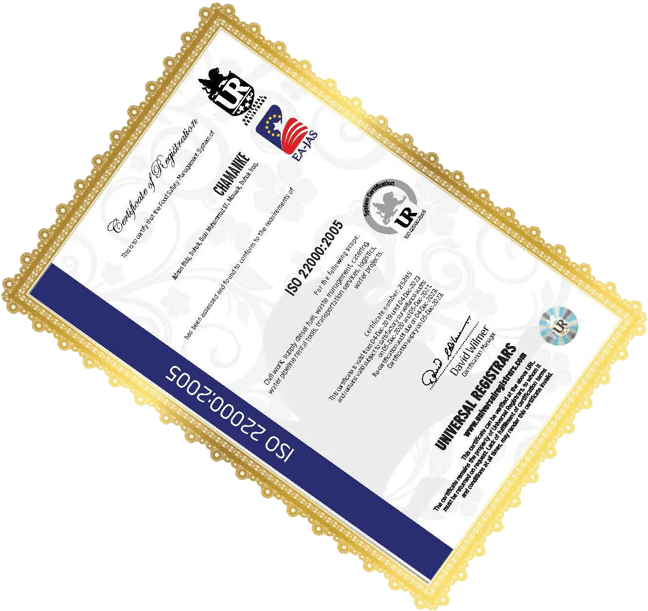 ISO 22000 Certificate Image