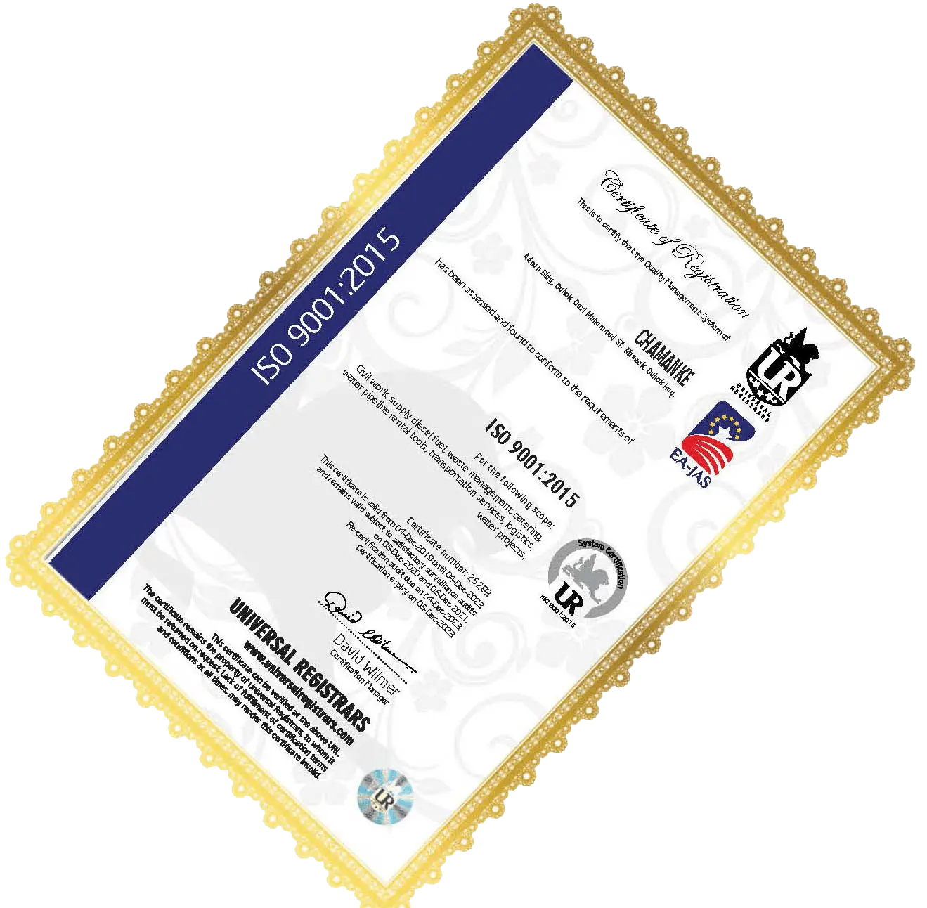 ISO 9001 Certificate Image